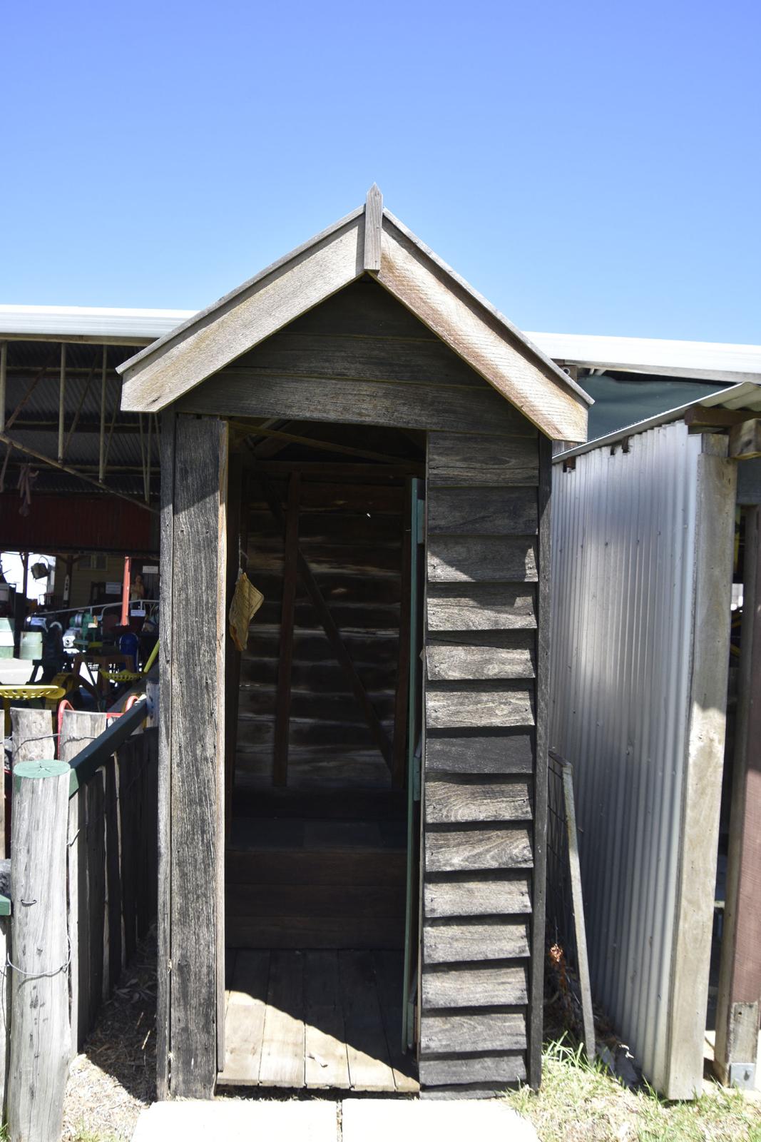 Front view of Group Settlement Pan Lavatory