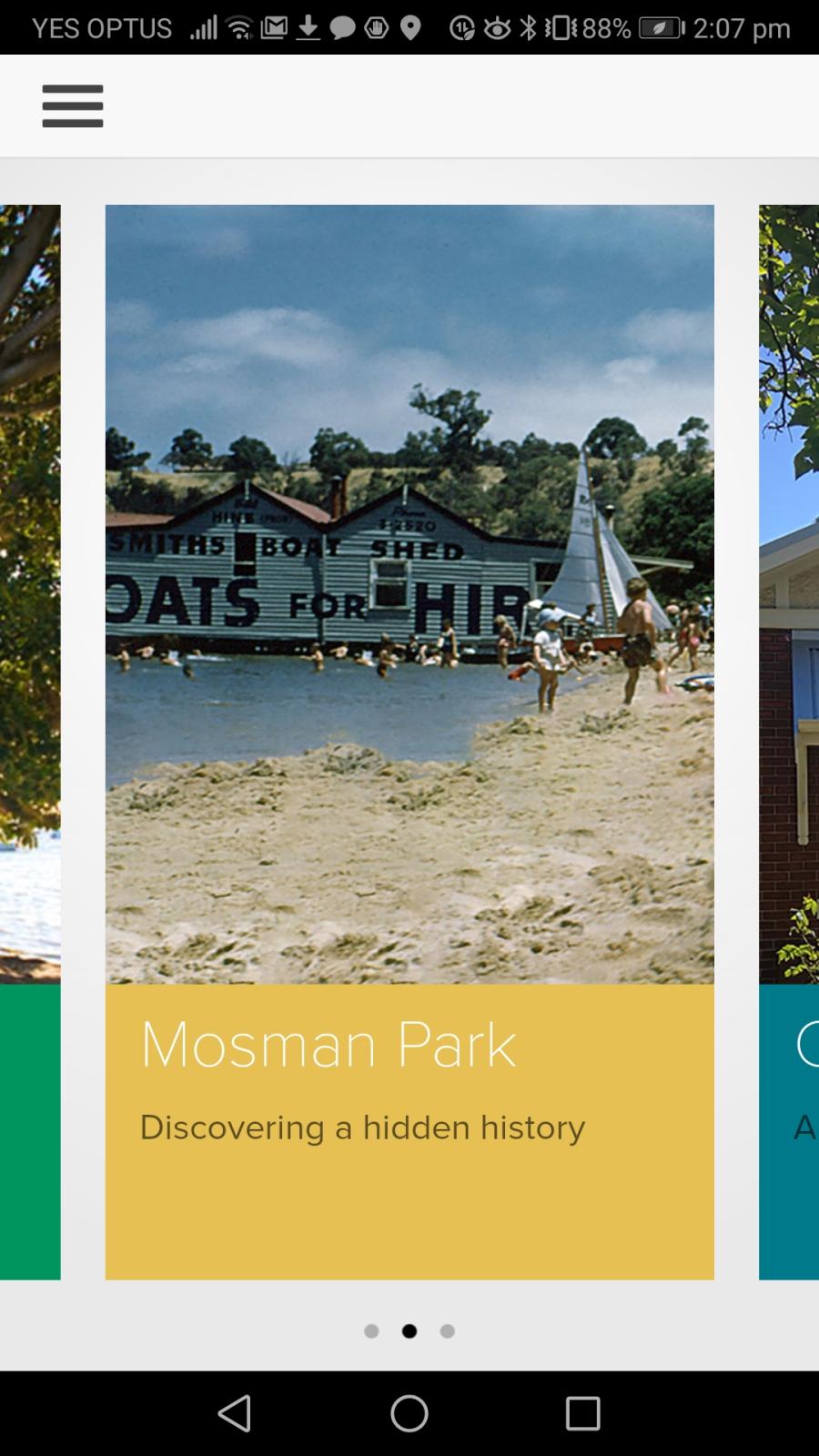 Mosman Park Heritage Trail landing page.