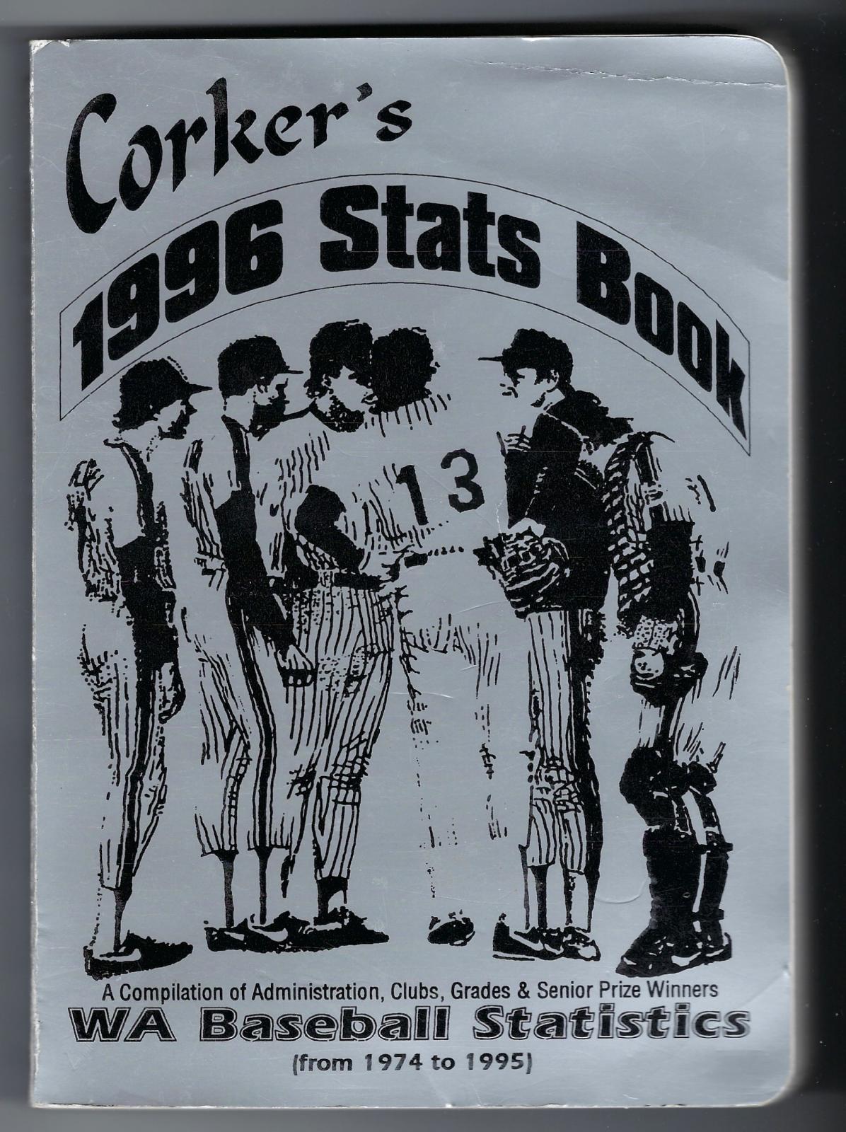 Corker's 1996 Stats Book - WA Baseball Statistics (from 1974 to 1995) - front cover
