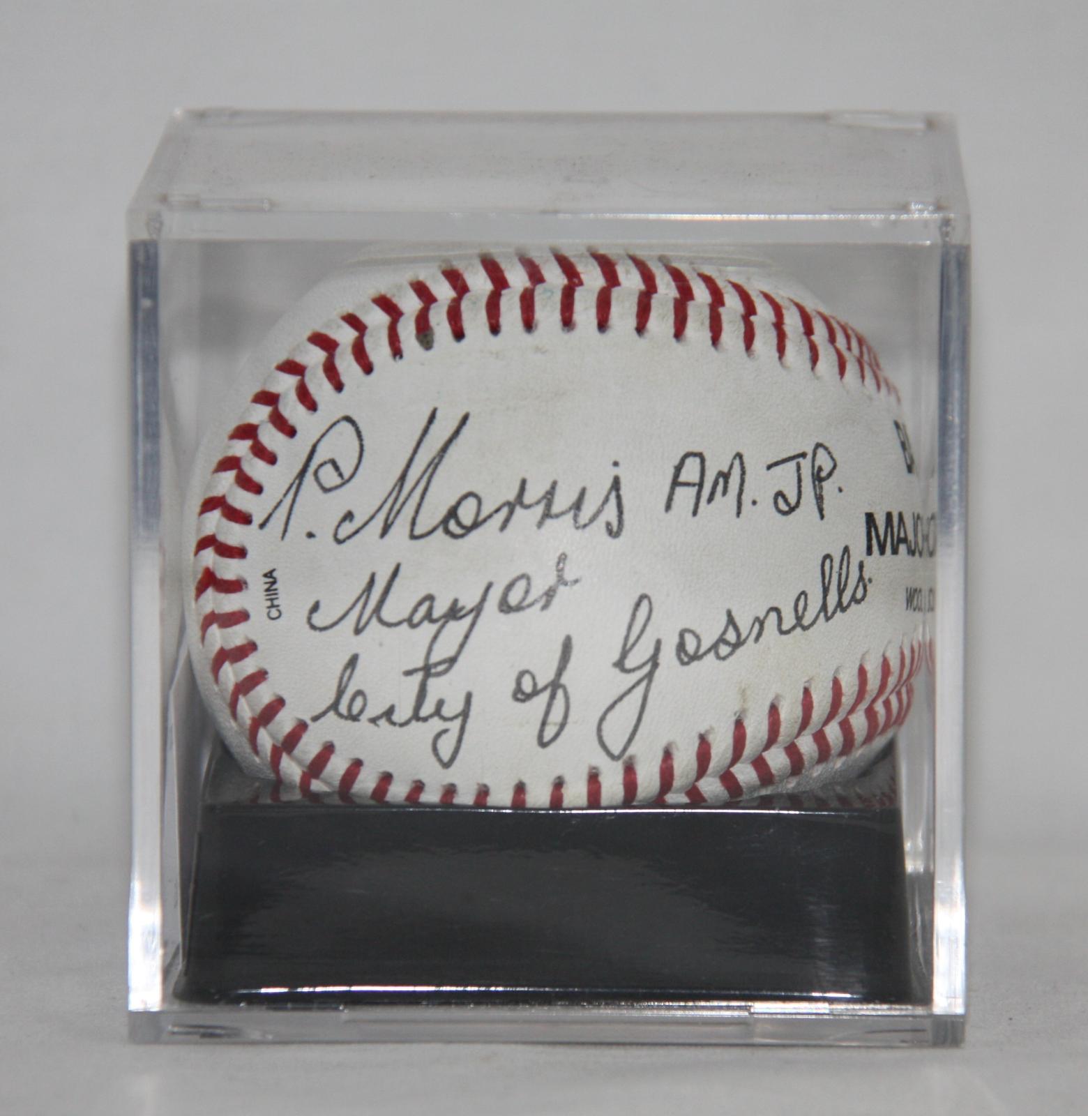 2007 Claxton Shield Series '1st pitch' baseball - signed by Mayor Pat Morris