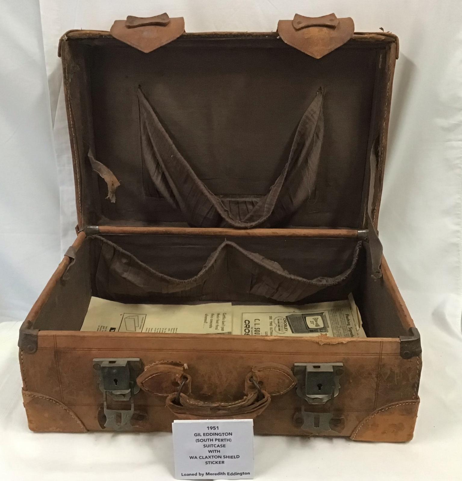 1951 West Australian State baseball team member Gil Eddington's travel case.