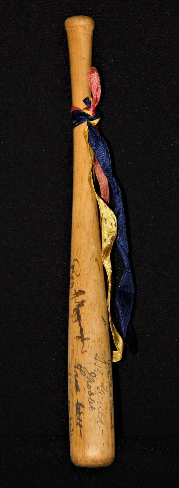 Miniature baseball bat signed by the 1939 South Australian State Team.