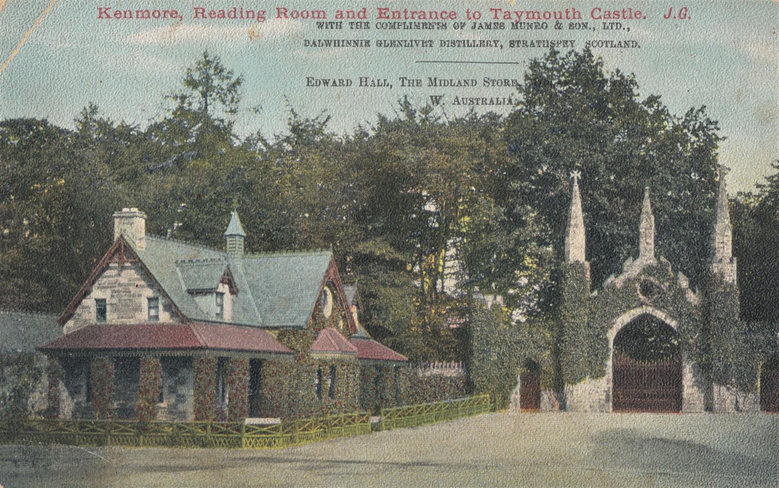 Kenmore Reading Room and entrance to Taymouth Castle, Scotland.