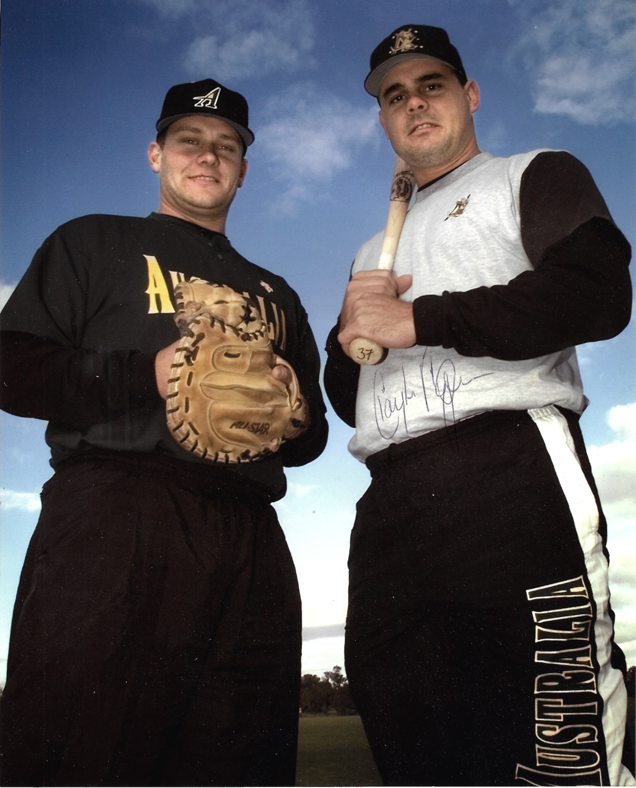 Australian 2000 Olympic Games baseball representatives, Michael Moyle (left) and Clayton Byrne (right)