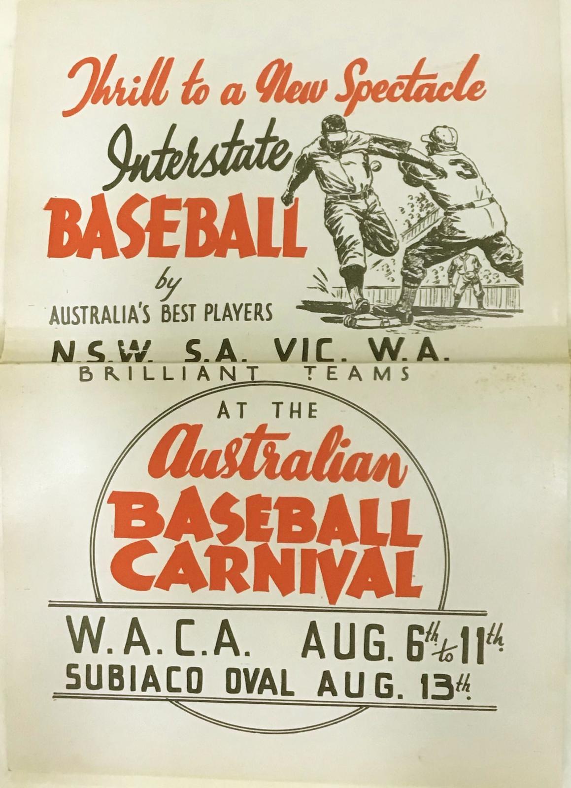 A 1938 Australian Baseball Carnival poster