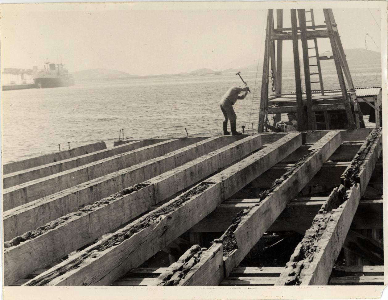 Jetty demolition.