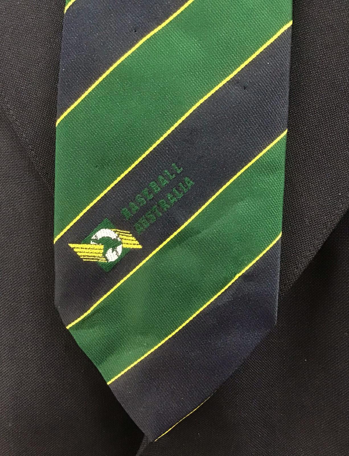 Baseball Australia logo on Australian Baseball Team tie - 1994 Baseball Word Cup - Nicaragua