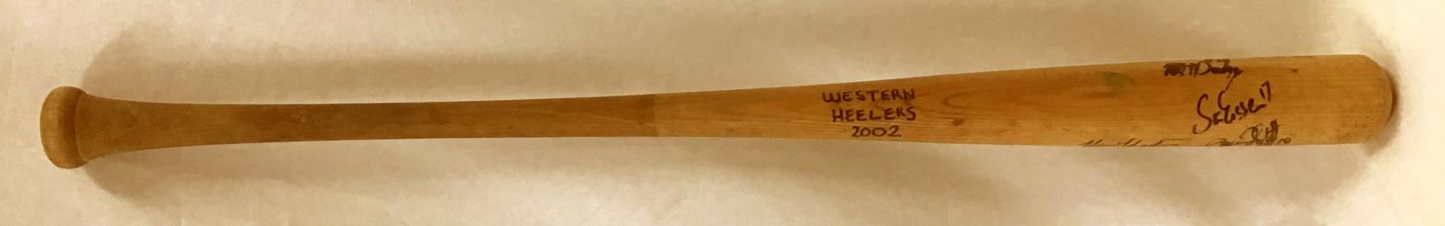 2002 Western Heelers baseball bat - signed