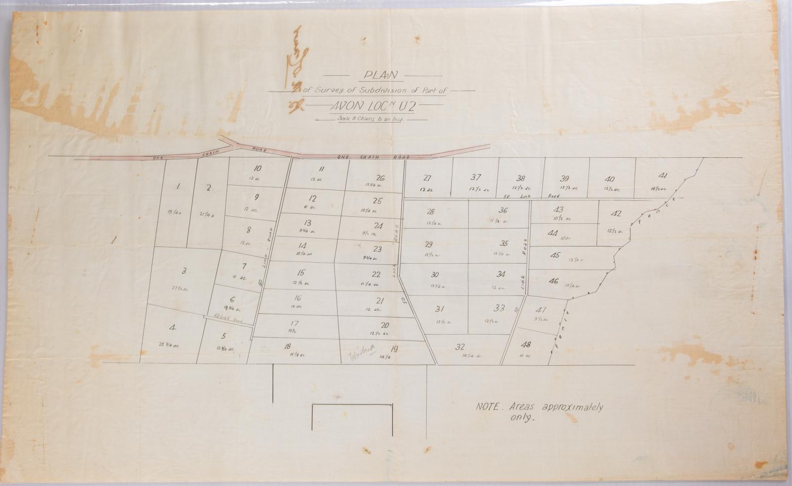 Plan subdivision Avon Location U2, 1910