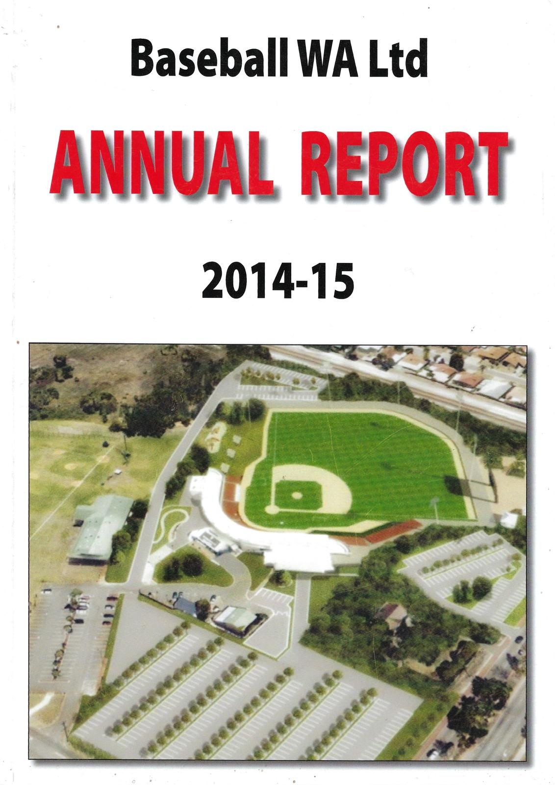 Baseball WA Ltd Annual Report 2014-2015 cover page