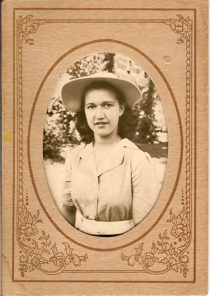 Photograph mounted on card of a young woman