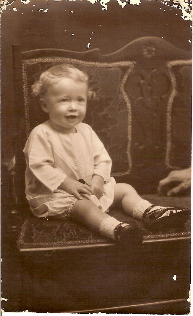 Studio photograph of a baby boy
