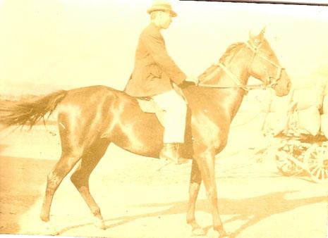 Photograph of Duncan Morrell on a horse