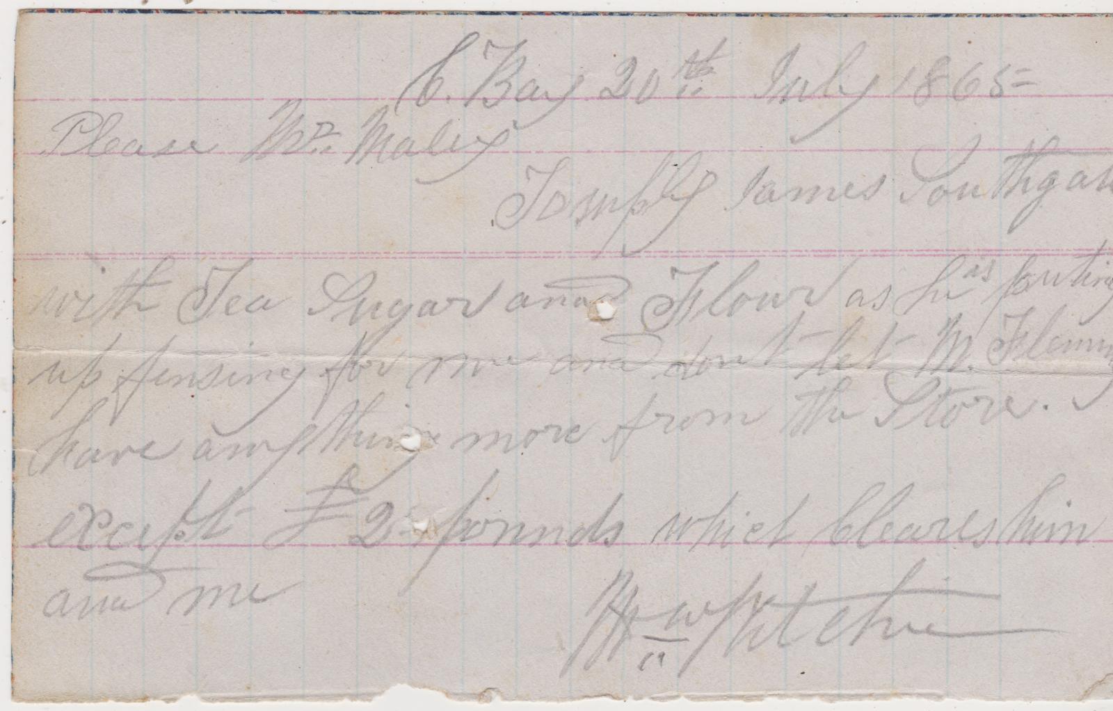 Letter from M. Ritchie