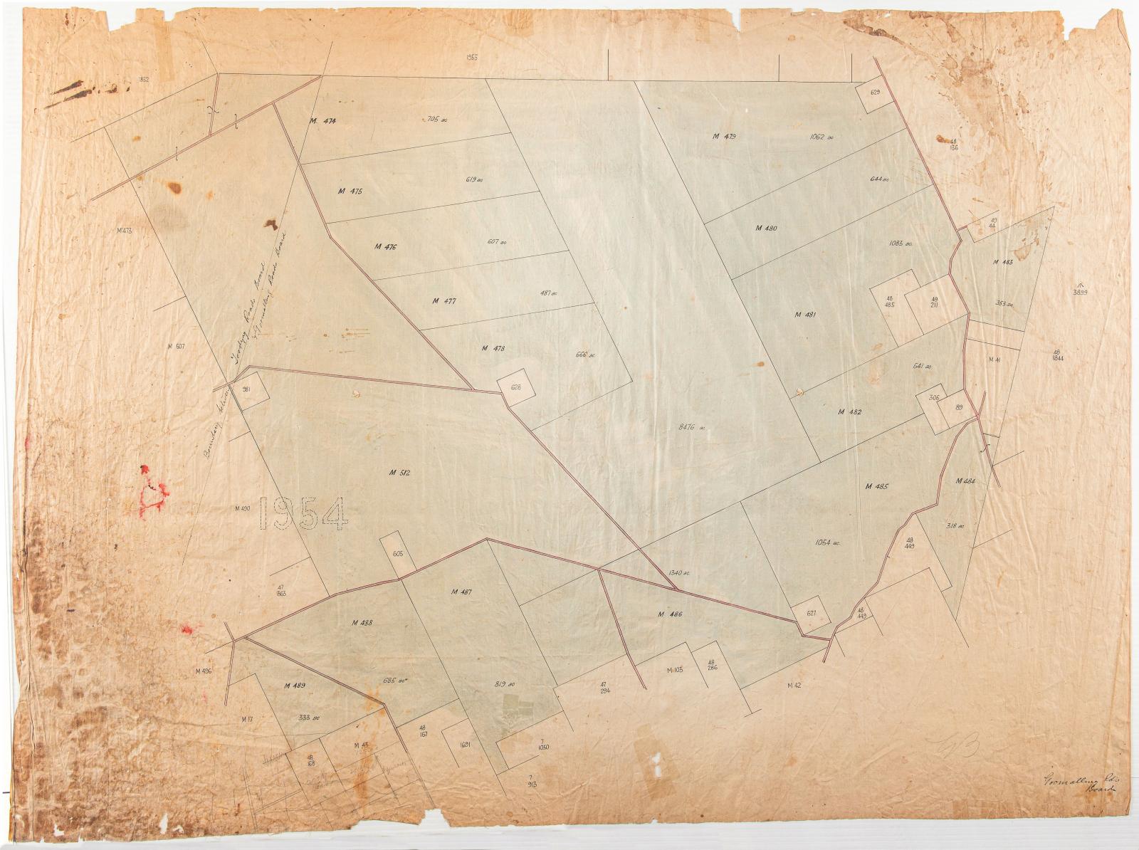 Map, Avon Location 1954, Goomalling Road Board