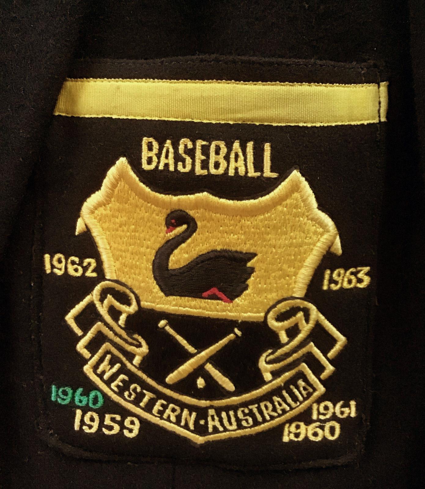 John Kelly's Western Australian state baseball team blazer pocket