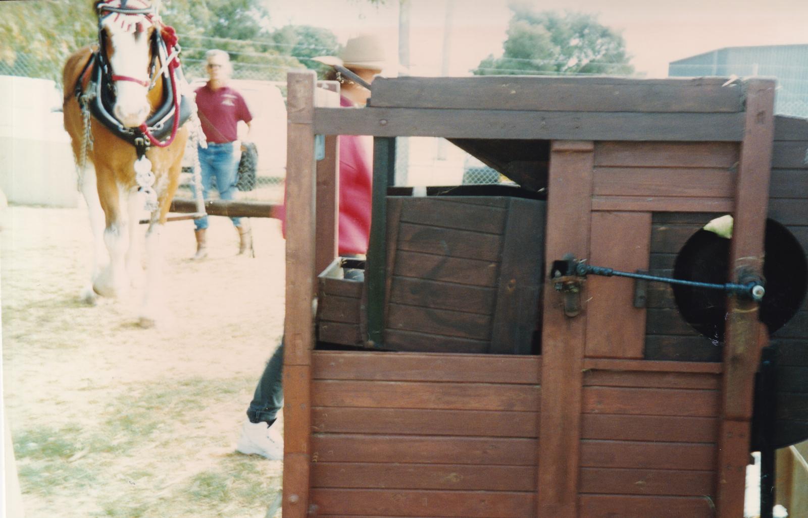 Thee Horse Works powering a Wheat Thresher at the Museum