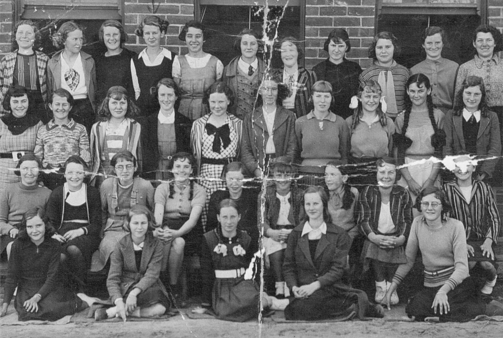 c1936/37. Allison Hemmings is in the back row, fourth  from the left.