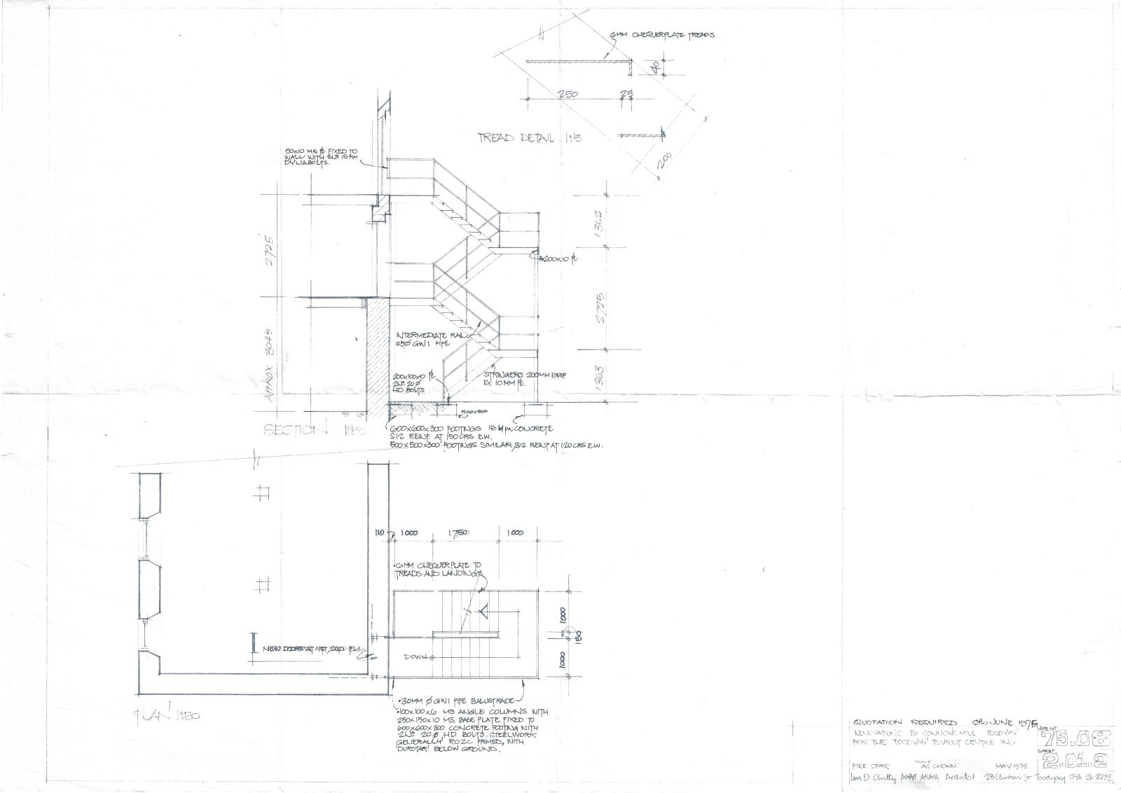 scan of development plans Connor's Mill Toodyay 1975