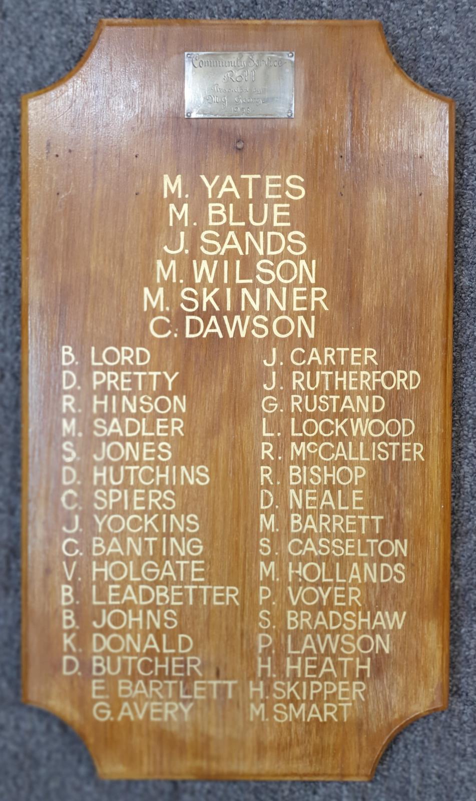 Community Honour Board