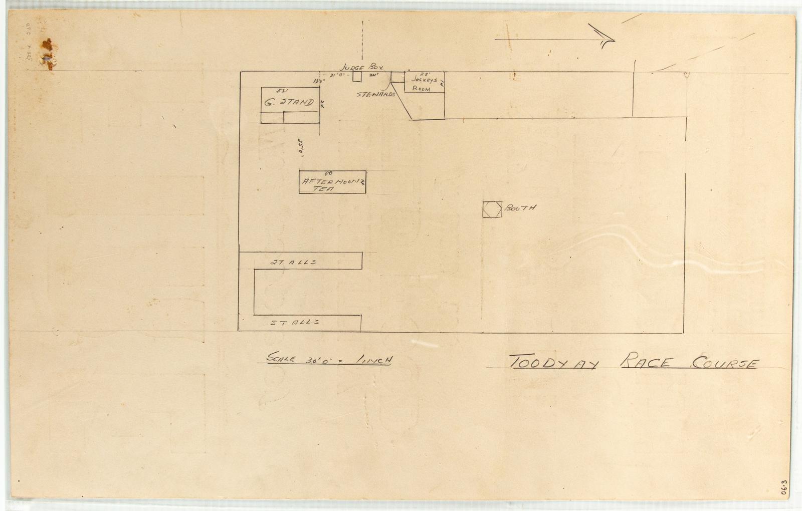 Toodyay racecourse in 1946 diagram