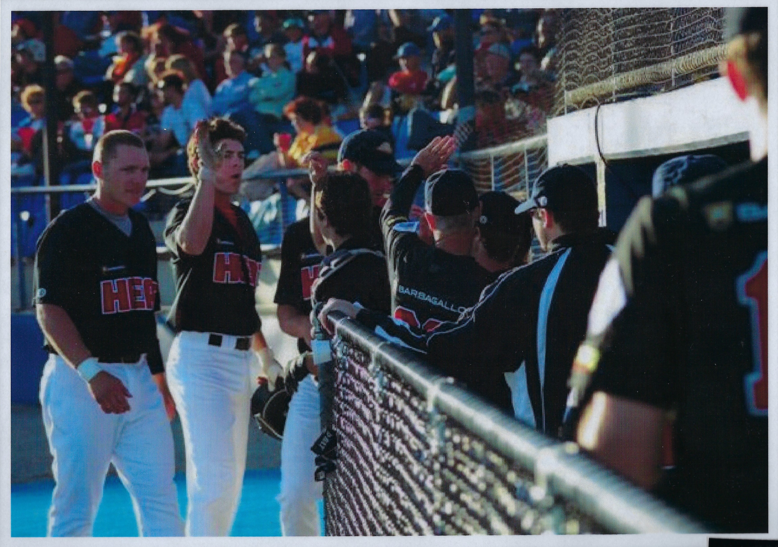 Perth Heat 2012 Baseball Championship Series players celebrating at the dugout