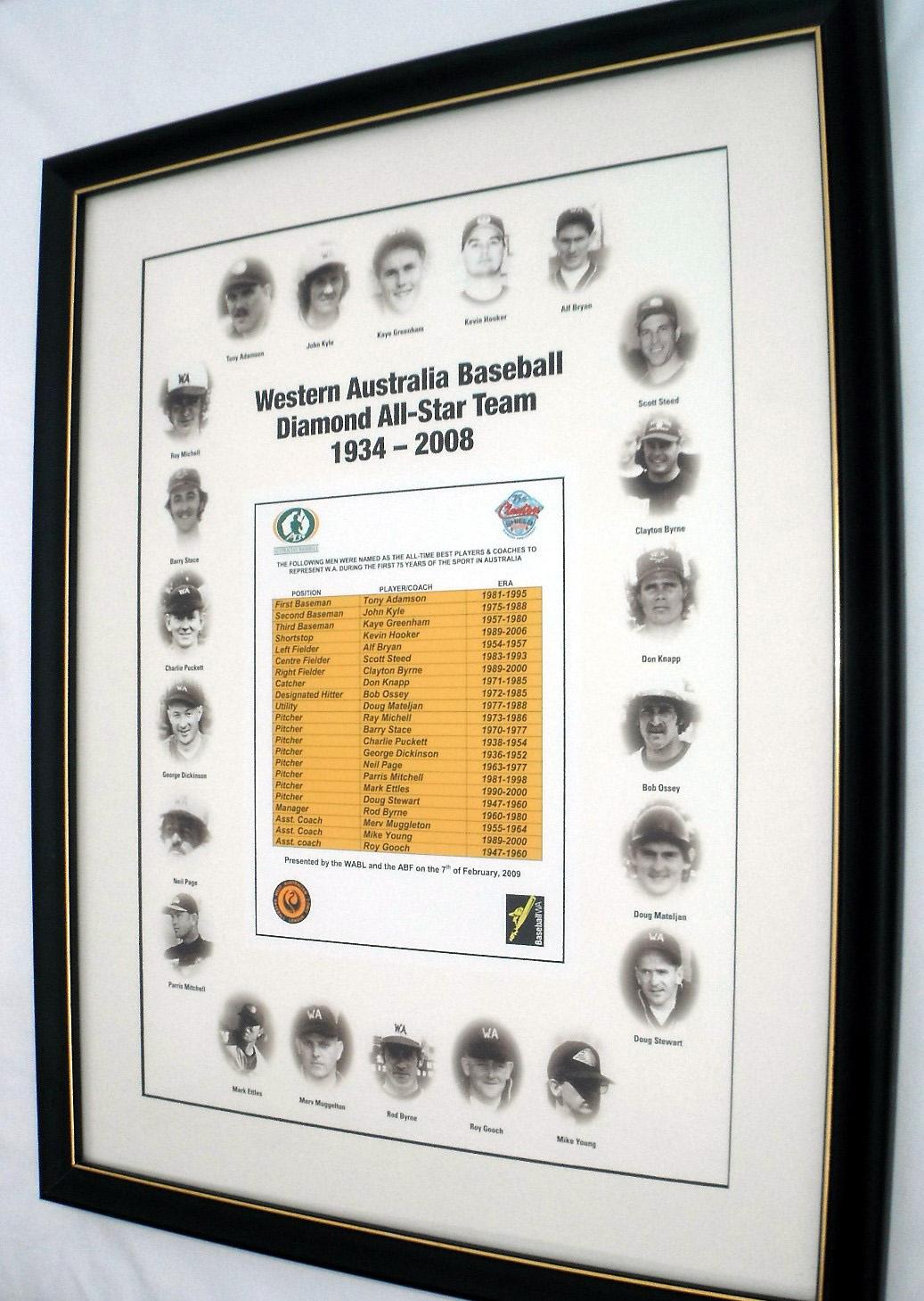 Western Australia Baseball Diamond All-Star Team 1934-2008