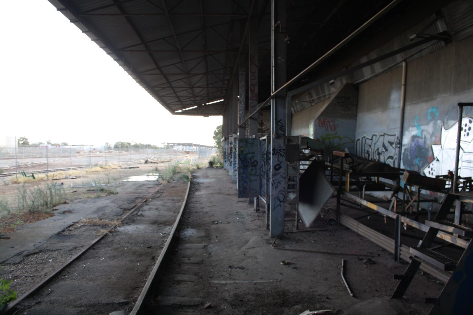 P34-12. Train loading dock at side of silo. 