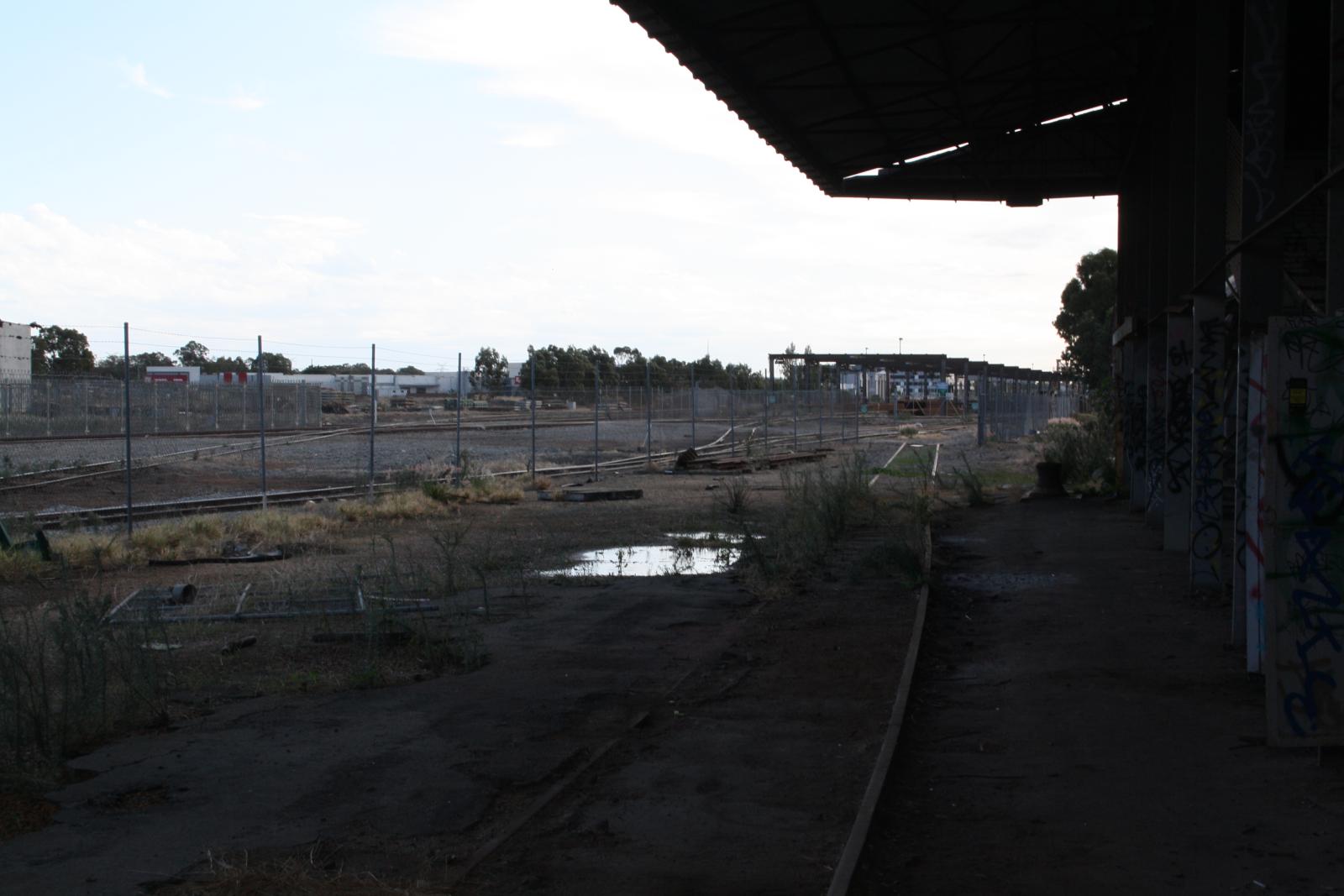 P34-13. Train loading dock at side of silo. 