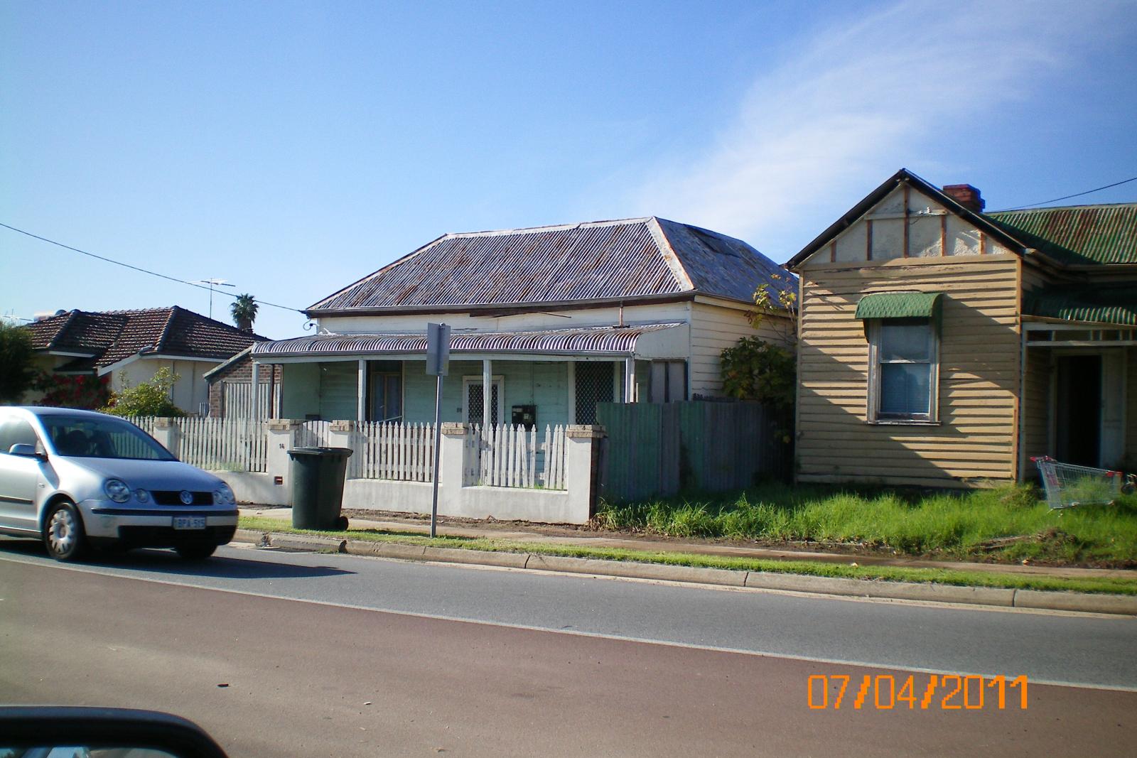 14 and 12 Morrison Road, Midland, 2011. No. 12 was demolished between 2011 and 2014.