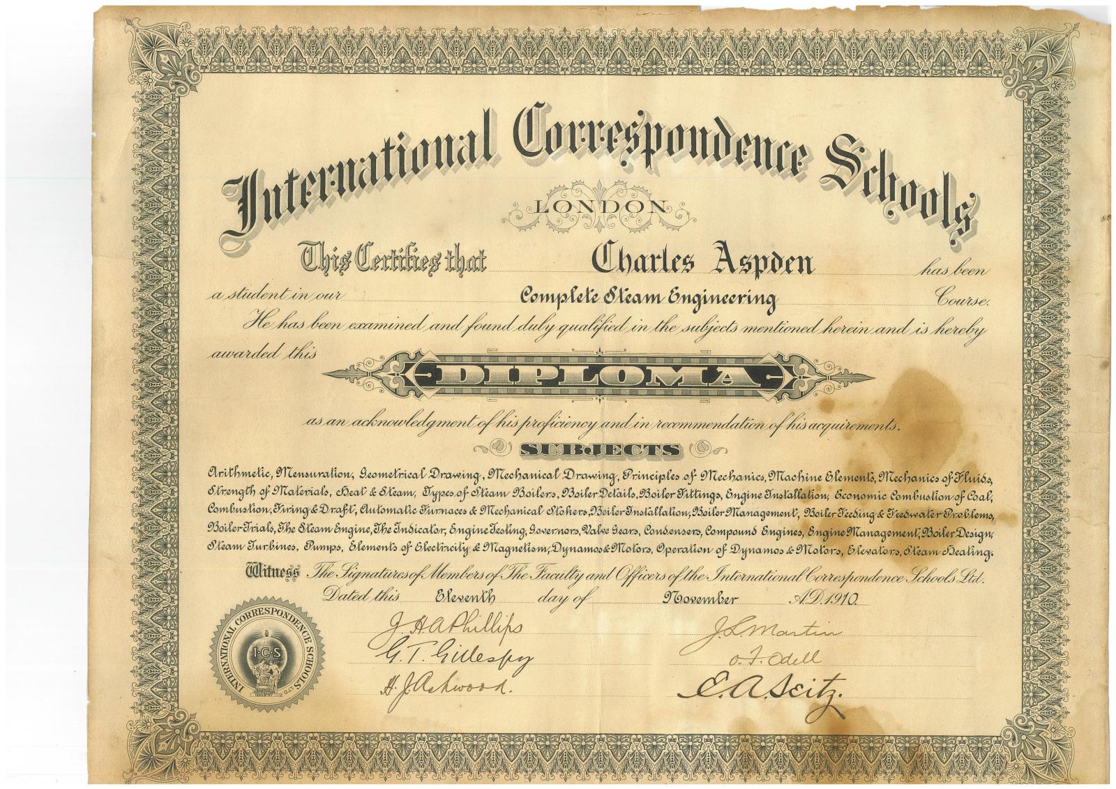 International Correspondence Schools certificate