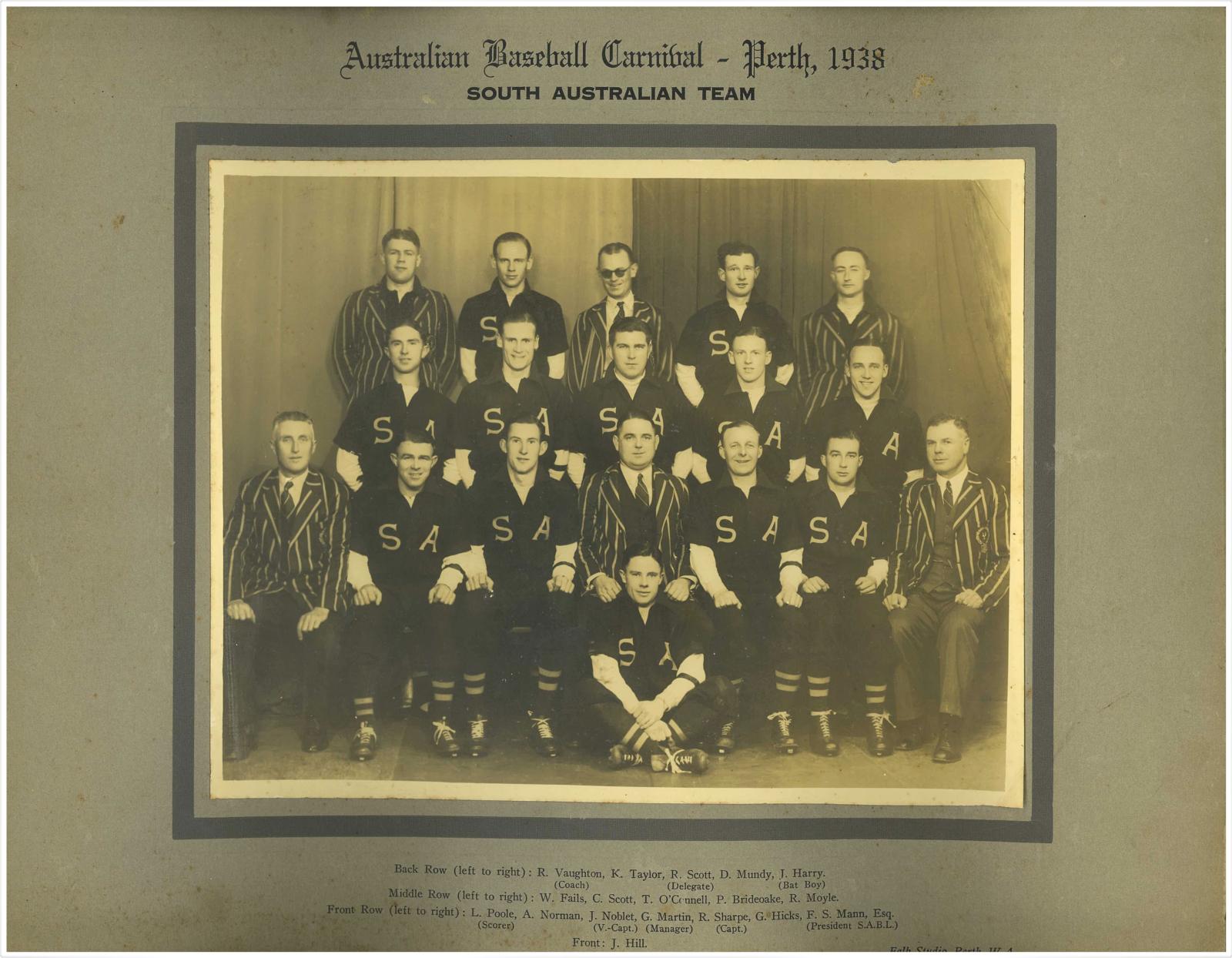 1938 South Australian Baseball Team