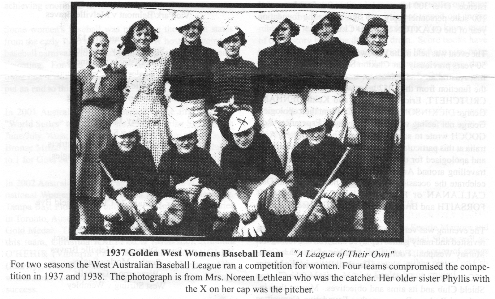 1937 Golden West Women's Baseball League Team