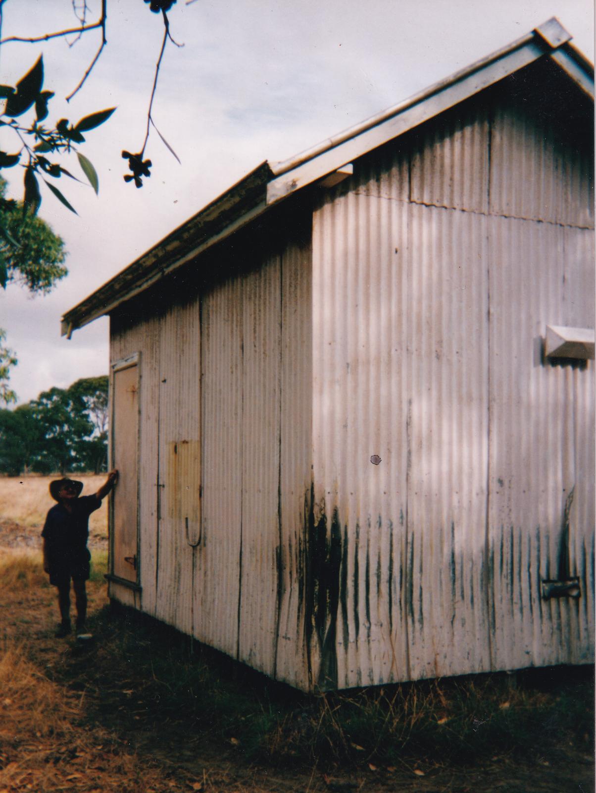 George Reynolds with Telephone Exchange before relocation in 2005