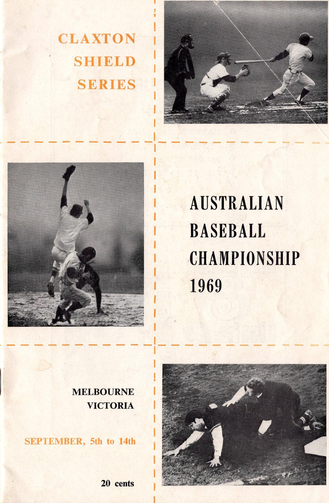 1969 Australian Baseball Championship program (front cover)