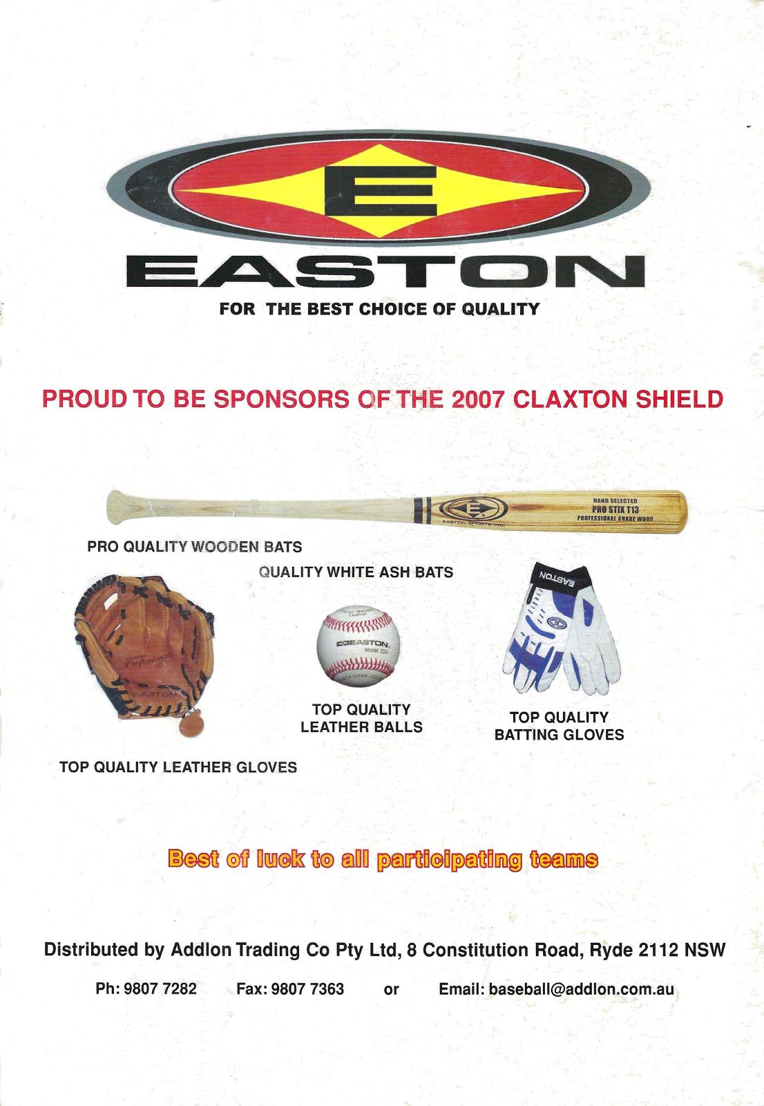 2020.32 2007 Claxton Shield Tournament Programme-back cover