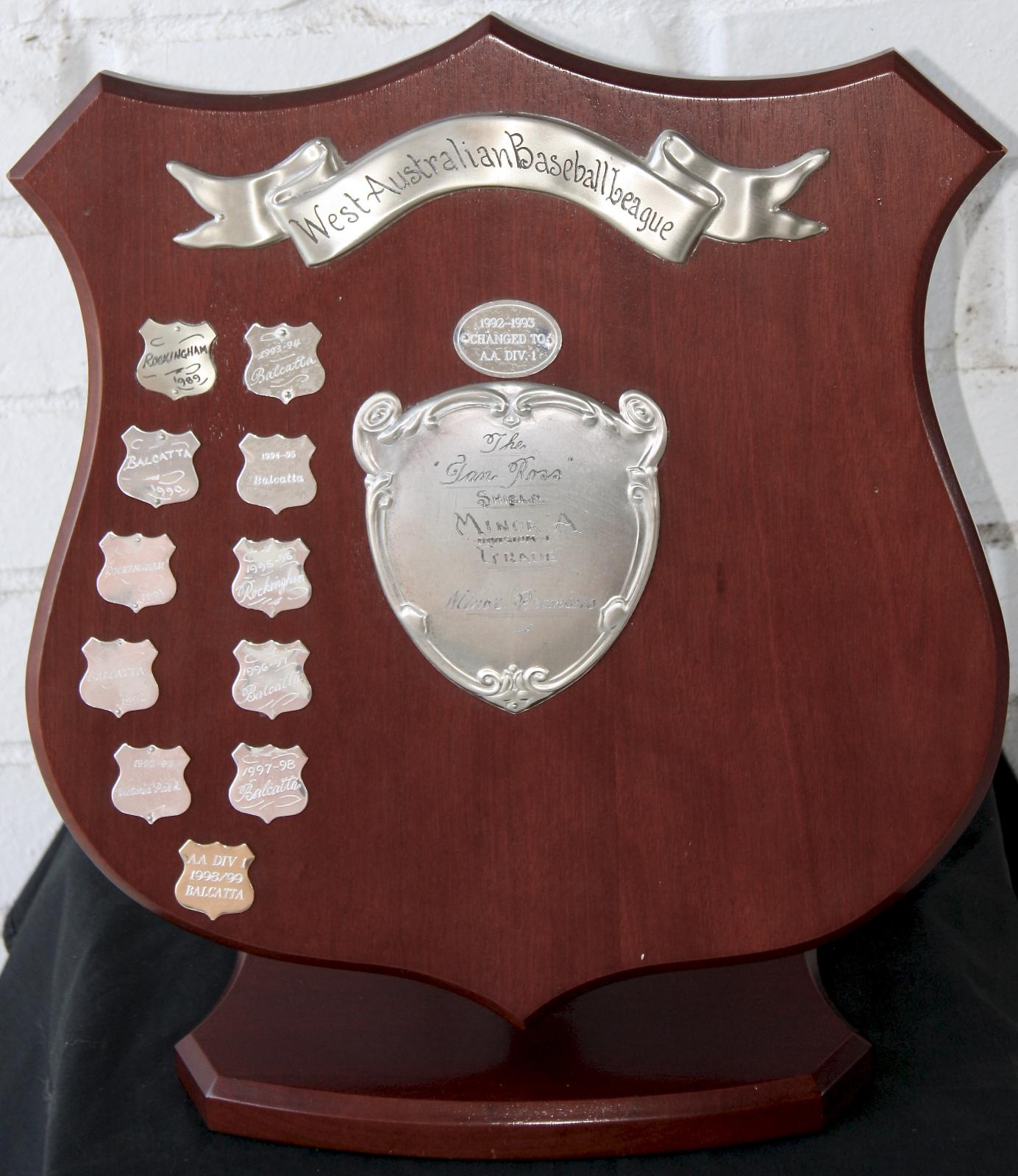 Ian Ross Shield for 'A' Grade Division 1 Minor Premiers