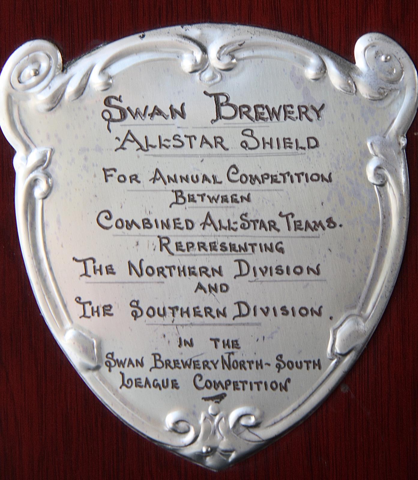 West Australian Baseball League - Swan Brewery All-Star Shield (title plate).