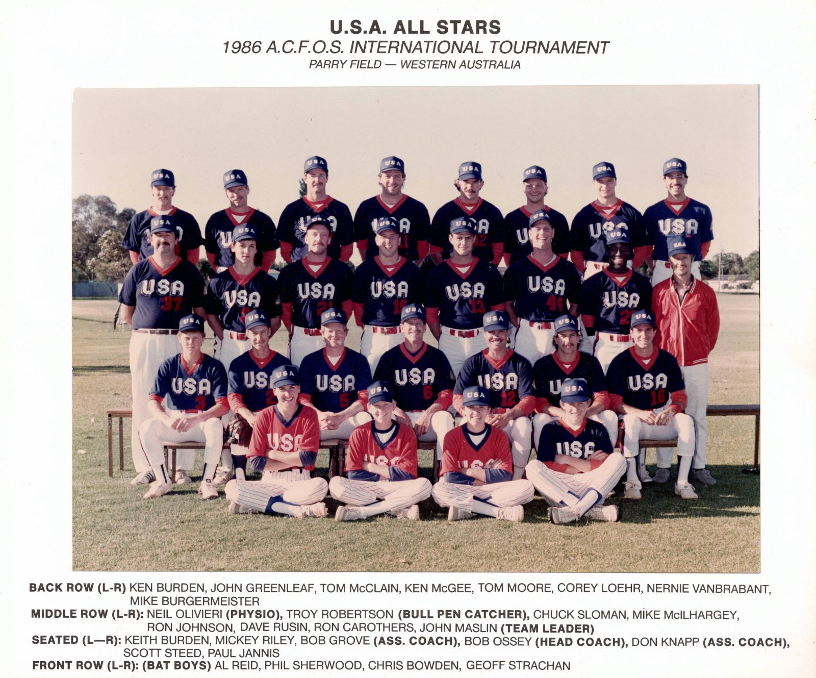 USA All Stars Team-1986 Festival of Sport-Perth