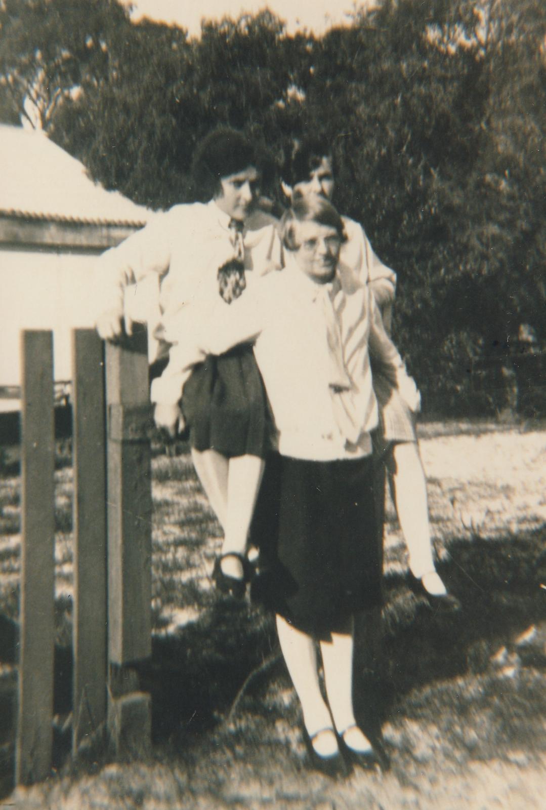 Ada Peacock, Kitsie McAtee, Eileen Goddard were the first permanent telephonists appointed at the Busselton Exchange c1925.   Photo 643 from the BHS Archive