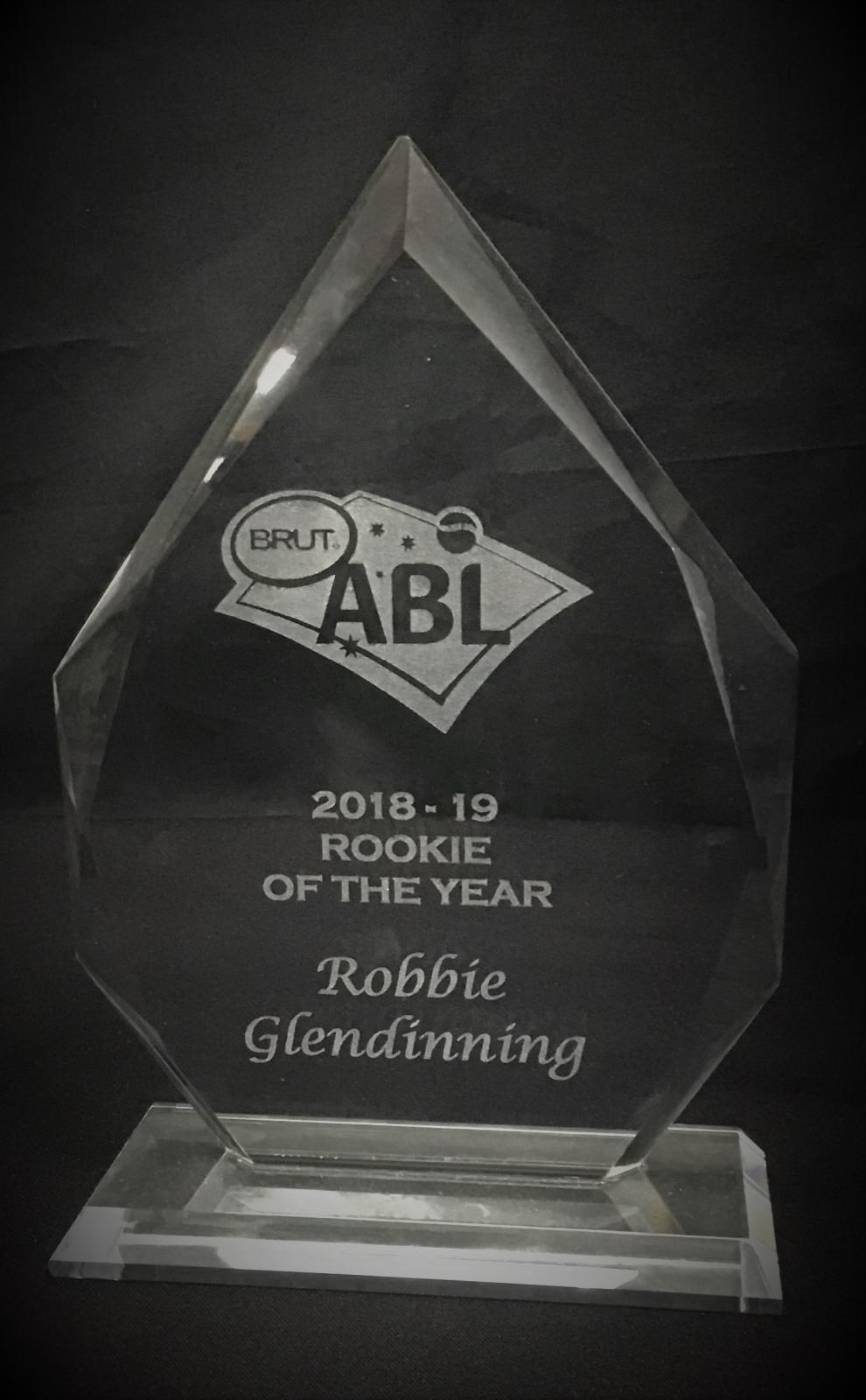 Australian Baseball League 2018-19 'Rookie of the Year' trophy