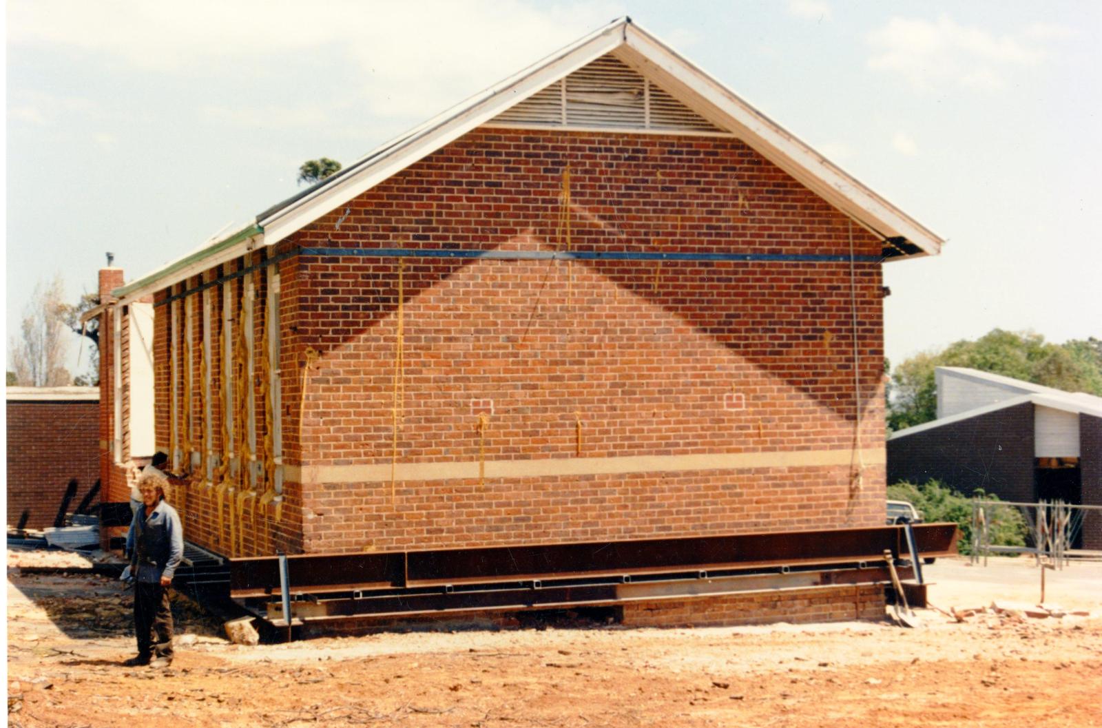 Steel girders under the school and the polyurethane core in the wall cavities