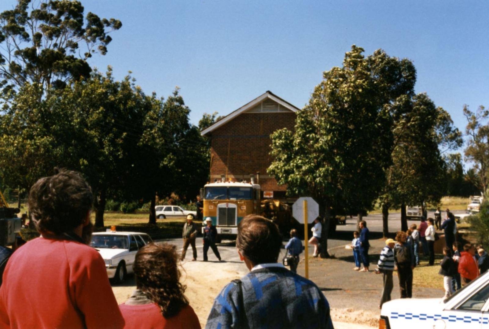 People watching the procession of the school