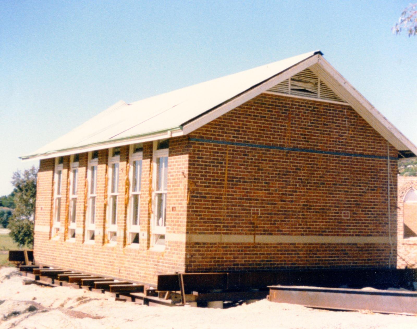 The school sitting on it's new pad