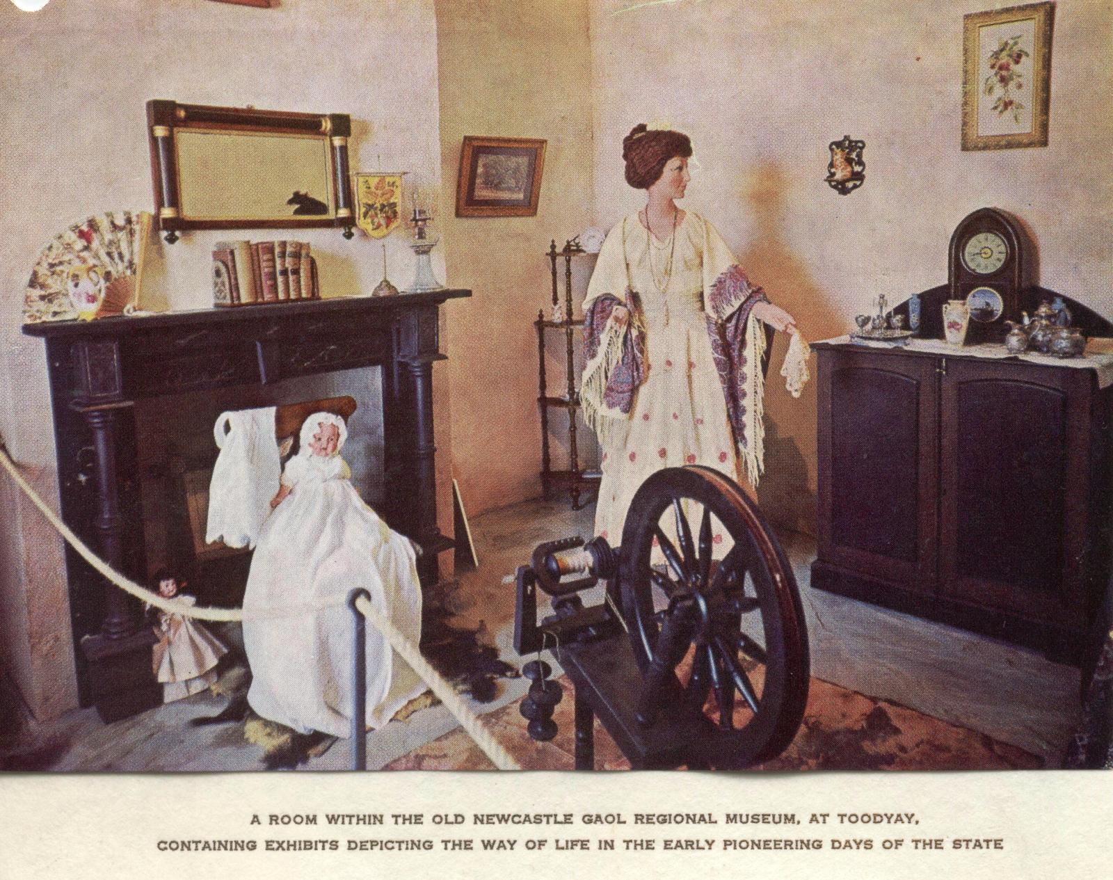 Newcastle Gaol Parlour display, image used in 1965 Christmas card