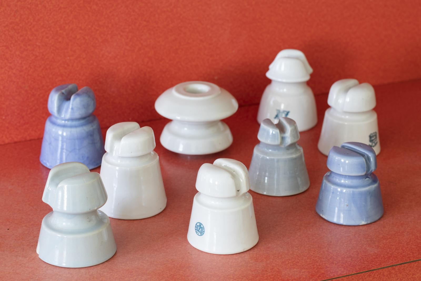 9 porcelain electical insulators