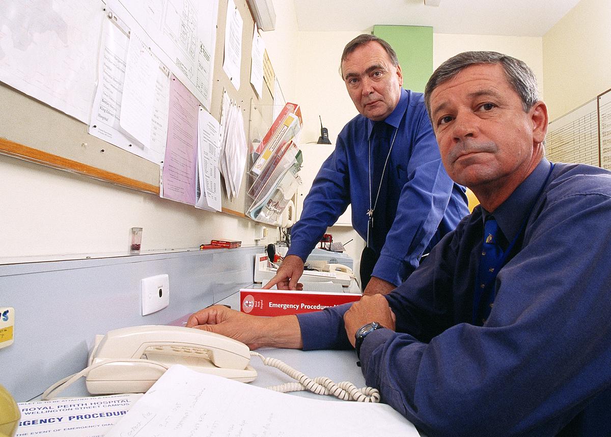 Disaster management planning, Director of Clinical Services Bill Beresford and Acting CEO Phil Montgomery