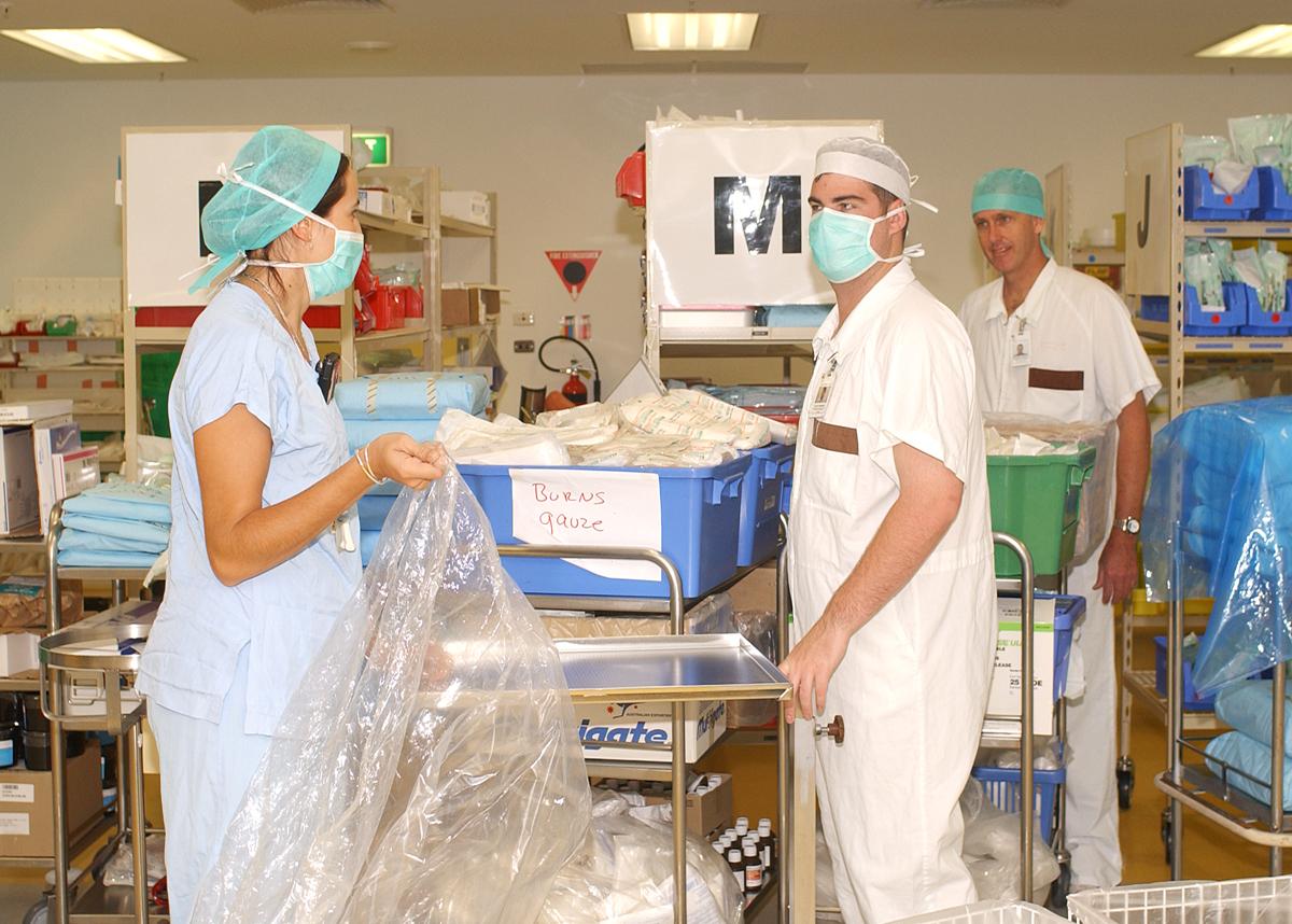 Staff at RPH gather supplies. Dressings are a vital part of a patient’s care