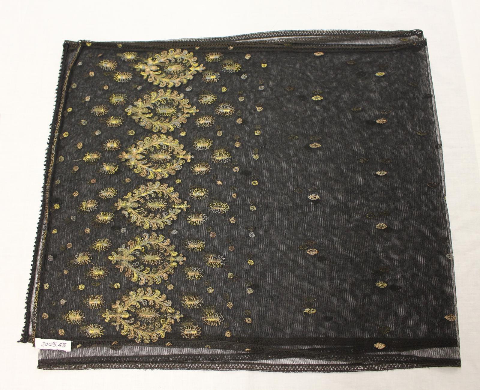 black stole, metal embroidery