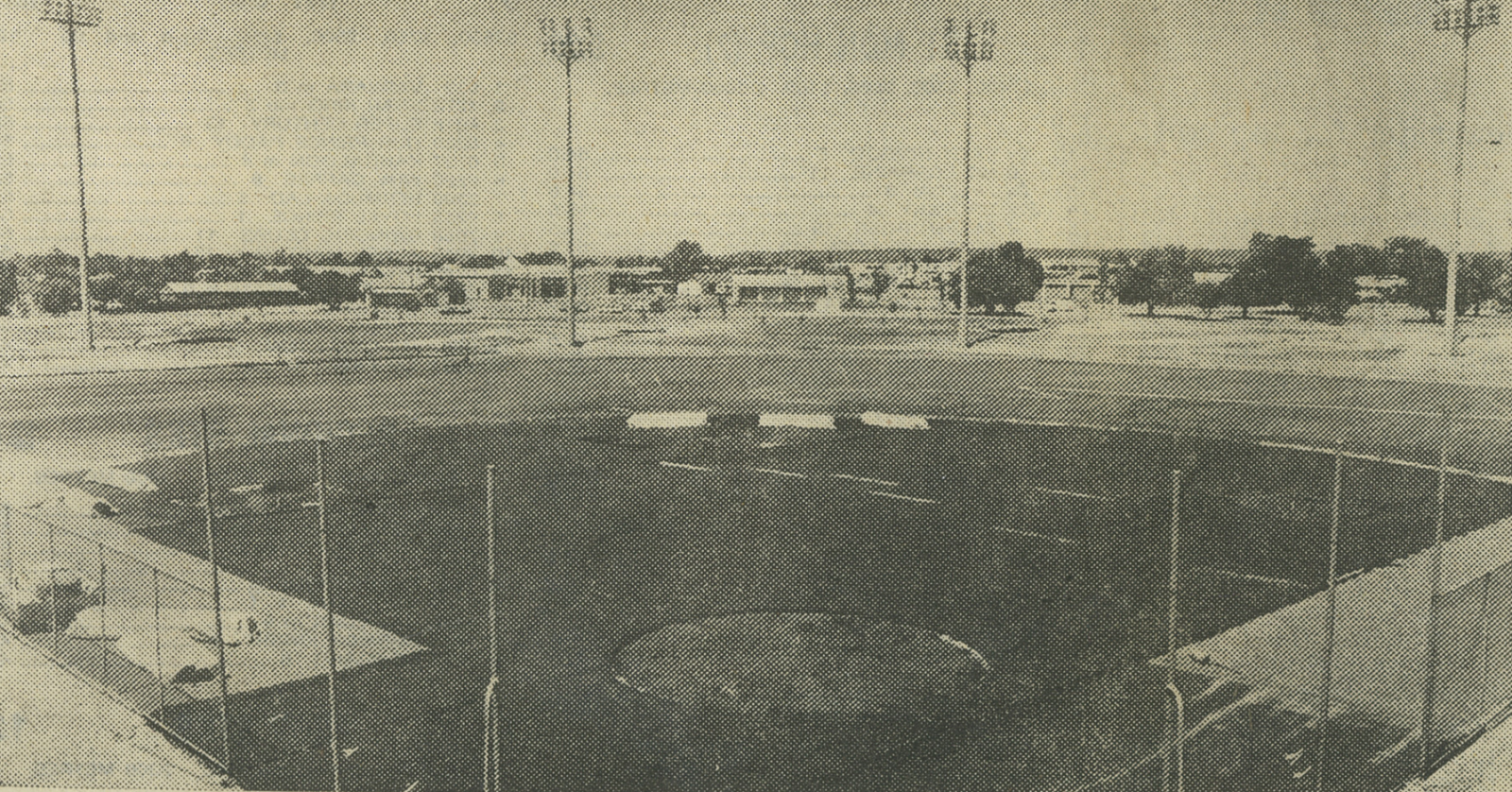 Parry Field Baseball Stadium under construction - 1982